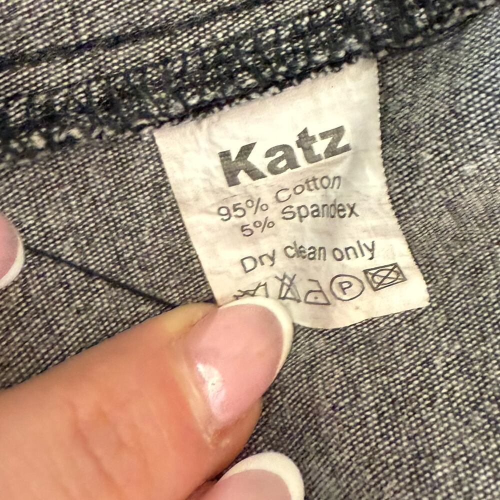 Katz Charcoal Gray Asymmetrical Zipper Pockets Moto Biker Jacket Size 34 / XS - Picture 4 of 13